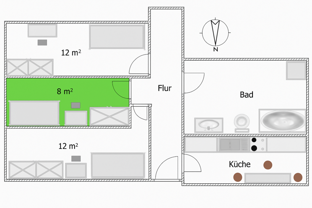 🏠Private Room in 3-Bedroom Apartment – Neukölln, Berlin I 2168-02