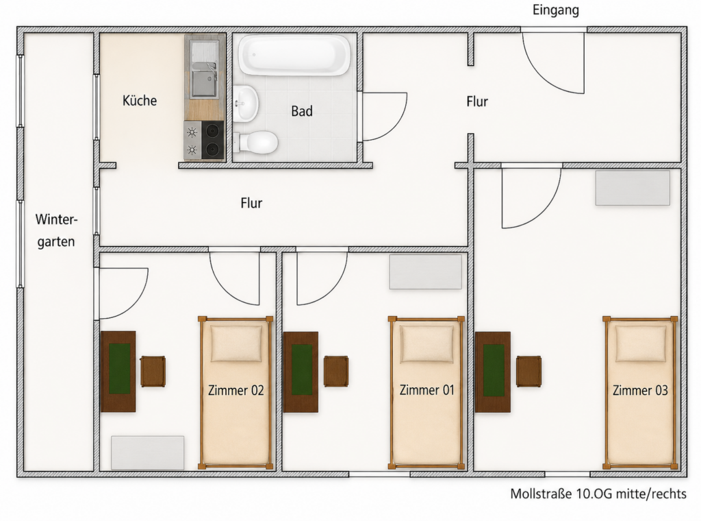 Furnished Private Room in Mollstraße, 10249 Berlin I 137-02