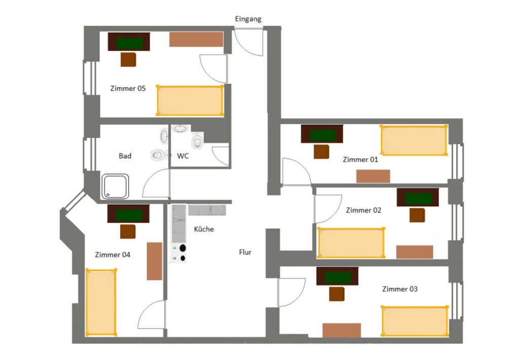 🌟 Private Room in a Furnished 5-Bedroom Apartment – Charlottenburg, Berlin I 155-01🌟