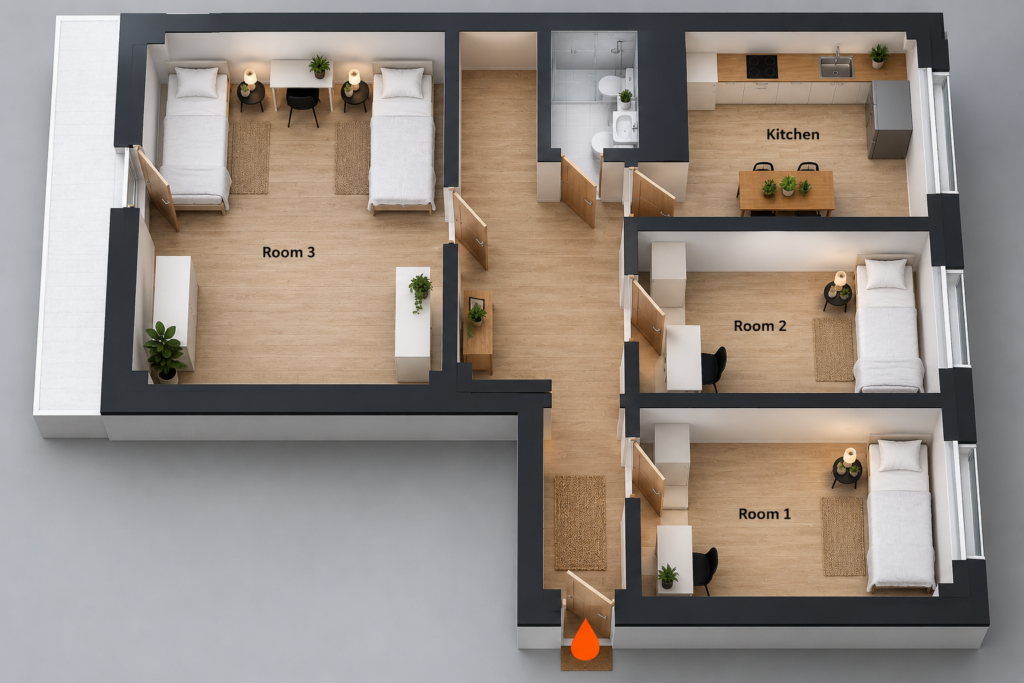 Private Room – Kursdorfer Weg, 04205 Leipzig | LZ301-02
